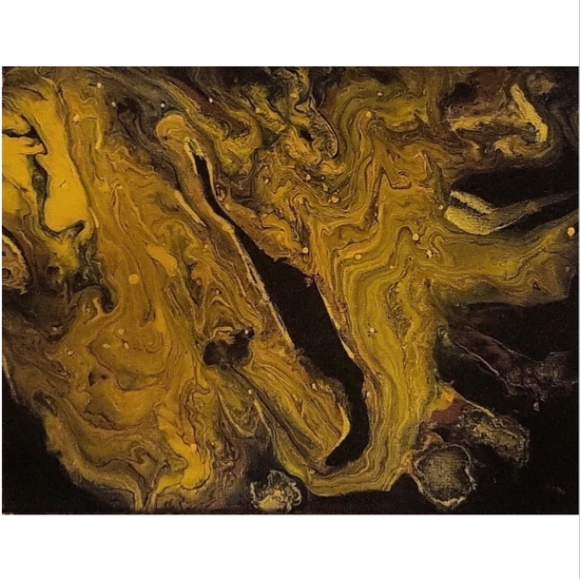 Hand Crafted Abstract Design 11x14 Inches Canvas Painting - Picture 3 of 4